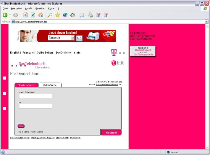 DasTelefonbuch 2003: Jetzt mit hoch-attraktivem Online-Gewinnspiel!