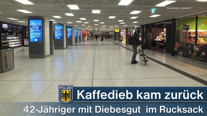 Bundespolizeidirektion München: Kaffeedieb kam zurück - 42-Jähriger trotz Diebstahlsrücktritt unter Verdacht