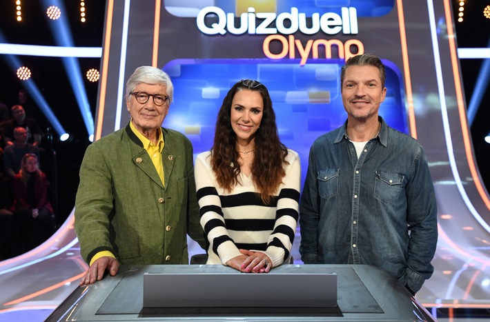 TV-Förster gegen den Olymp: Christian Wolff und Hardy Krüger bei Esther Sedlaczek / "Quizduell-Olymp" am Freitag, 30. Juni, 18:50 Uhr im Ersten