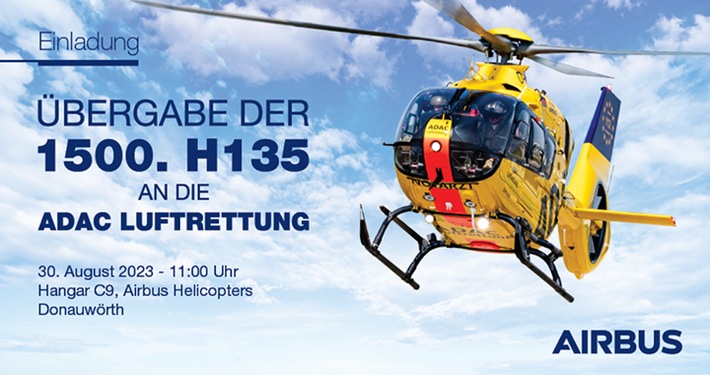 Medien-Einladung: Übergabe 1500. H135 an die ADAC Luftrettung