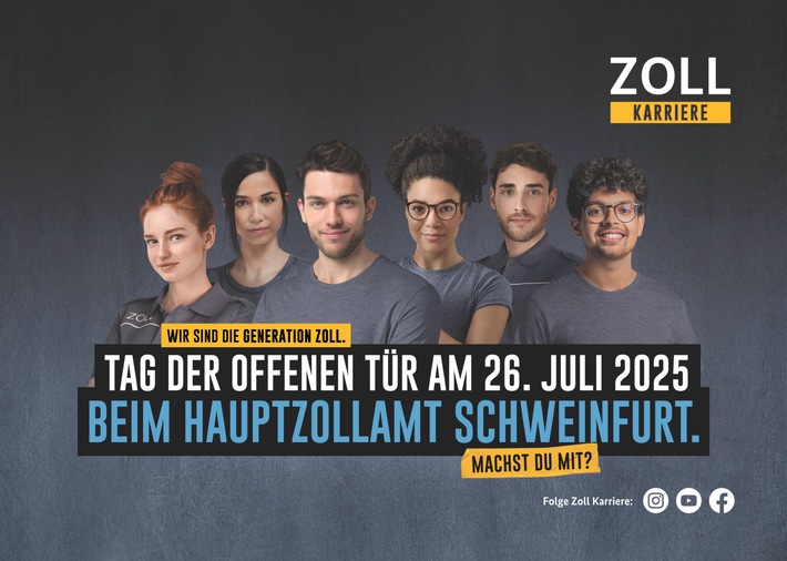 HZA-SW: Schmuggel, Schwarzarbeit und Steuern - Tag der offenen Tür des Hauptzollamts Schweinfurt am Samstag, den 26. Juli 2025