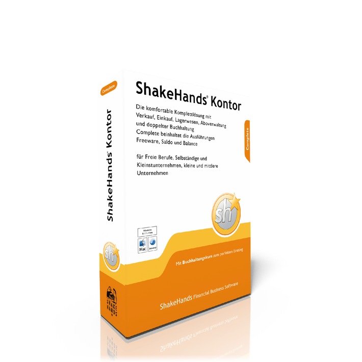 ShakeHands Kontor 2013 (Release 10) - Bürosoftware-Komplettpaket mit den Ausführungen Freeware (Adressen, OP, Kassenbuch), Saldo (Buchhaltung) und Balance (Rechnungswesen) (BILD)