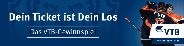 Die VTB Direktbank verlost tolle Preise beim nächsten Heimspiel des Eishockeyteams Löwen Frankfurt am 25.01.2015 in der Eissporthalle Frankfurt