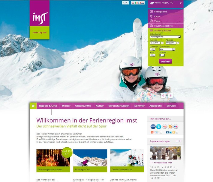 Ferienregion Imst mit neuem Webauftritt: Tiscover sorgt mit Emotion für volle Gästebetten - BILD