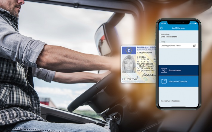 Fahrerqualifizierungsnachweis: LapID erweitert elektronische Führerscheinkontrolle