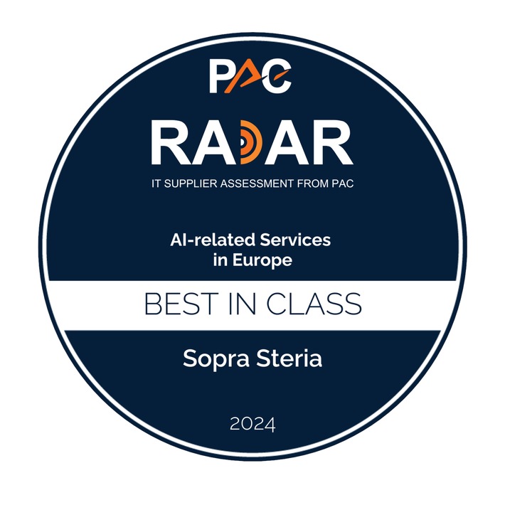 "PAC Innovation Radar": Sopra Steria als einer der führenden Anbieter für KI-Services in Europa ausgezeichnet