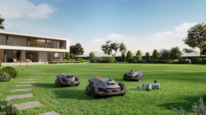 Die neue Mähroboter-Generation von Sunseeker mit Wärmebildkamera, EdgeZero-Kantenschnitt und Smart-Garden-Zubehör, vorgestellt auf der IFA 2026 in Berlin / Weiterer Text über ots und www.presseportal.de/nr/183264 / Die Verwendung dieses Bildes für redaktionelle Zwecke ist unter Beachtung aller mitgeteilten Nutzungsbedingungen zulässig und dann auch honorarfrei. Veröffentlichung ausschließlich mit Bildrechte-Hinweis.