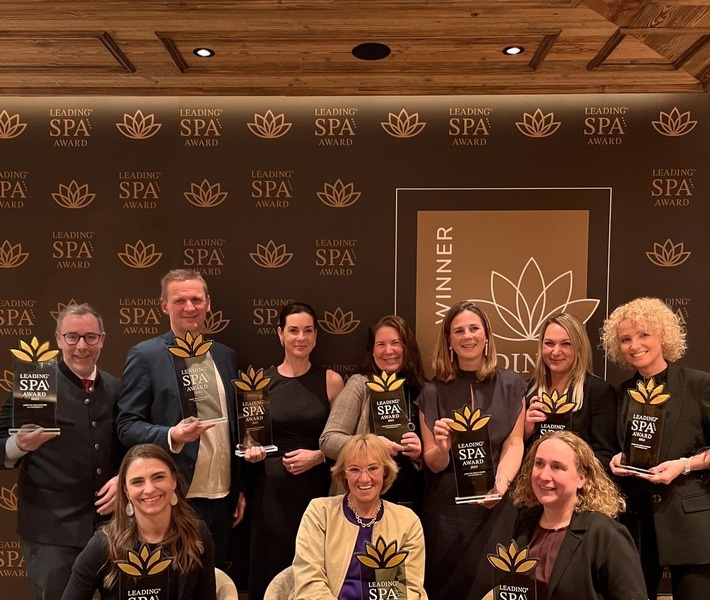 Die glücklichen Gewinner bei der Leading Spa Award Verleihung im Ortners Resort in Bayern.