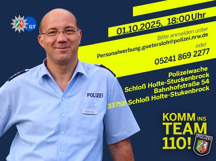 POL-GT: Komm ins Team 110! - Polizei NRW Die Polizei Gütersloh wirbt für Nachwuchs