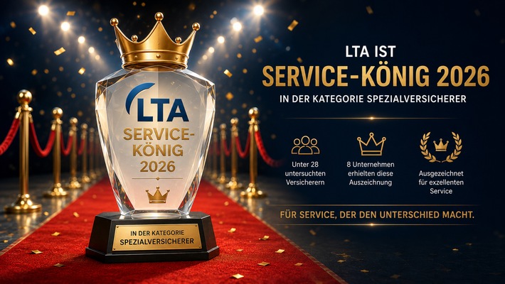 LTA gehört zu Deutschlands Service-Königen 2026 / Auszeichnung von ServiceValue und BILD bestätigt hohe Kundenzufriedenheit beim Reiseschutz-Spezialisten