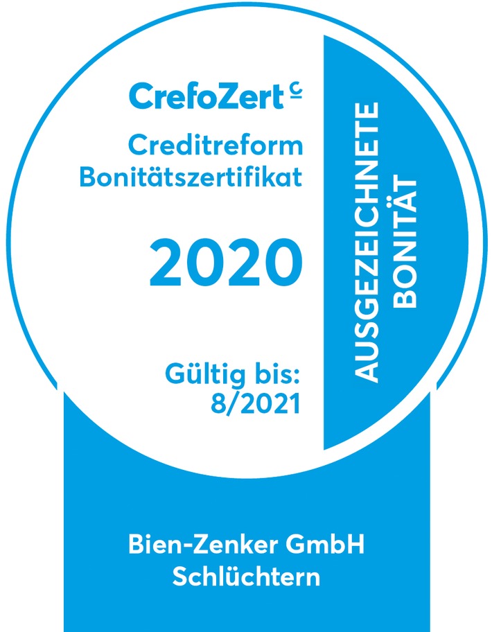 Zertifizierte Finanzstärke: Bien-Zenker mit CrefoZert ausgezeichnet / Bien-Zenker gibt Bauherren dank finanzieller Stabilität Sicherheit, auf die sie sich verlassen können
