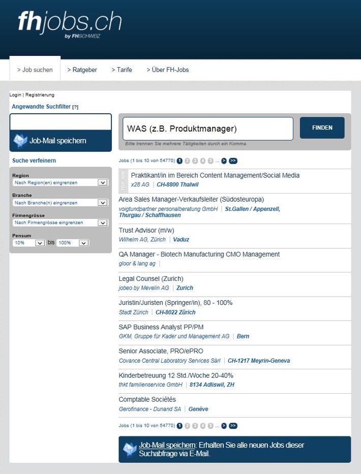 fhjobs.ch - Job finden leicht gemacht