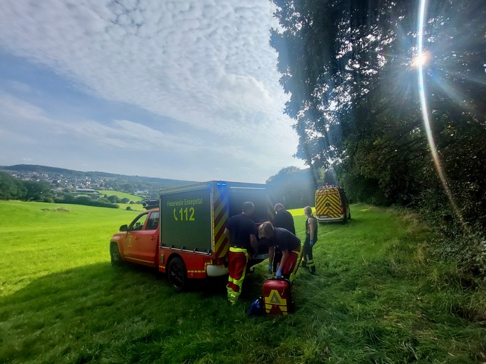 FW-EN: Person im unwegsamen Gelände gestürzt - Überörtliche Unterstützung durch die Feuerwehr Ennepetal