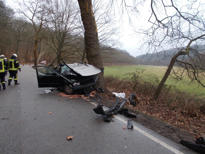 POL-PDLD: 19-jähriger F19-jähriger Fahrzeugführer bei Verkehrsunfall schwer verletzt, Eußerthal, L505, Samstag, 26.01.2019, 10:25 Uhr