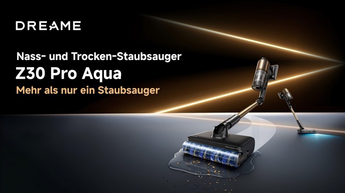 Dreame Z30 Pro Aqua / Weiterer Text über ots und www.presseportal.de/nr/173033 / Die Verwendung dieses Bildes für redaktionelle Zwecke ist unter Beachtung aller mitgeteilten Nutzungsbedingungen zulässig und dann auch honorarfrei. Veröffentlichung ausschließlich mit Bildrechte-Hinweis.