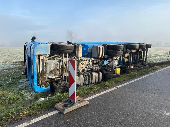 POL-PDLD: Leimersheim - LKW umgekippt