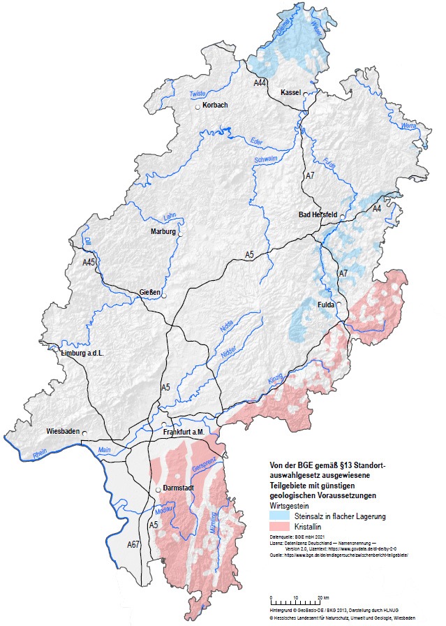 Endlager-Regionen in Hessen weiter eingegrenzt - Nur noch drei Prozent der Landesfläche kommen infrage