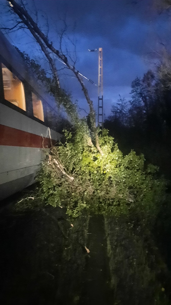 FW-HAAN: Sachschäden durch umgestürzte Bäume / Sperrung des Bahnverkehrs der Strecke Köln - Wuppertal
