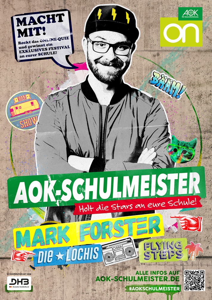 Jetzt wird die Schule zum Festivalgelände: Die AOK-Schulmeister gewinnen ein Musikfestival mit Mark Forster, DieLochis und den Flying Steps