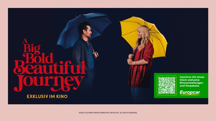 Europcar bringt Reiseabenteuer und Kinomagie zusammen: Gewinnspiel zum Filmstart von "A Big Bold Beautiful Journey"