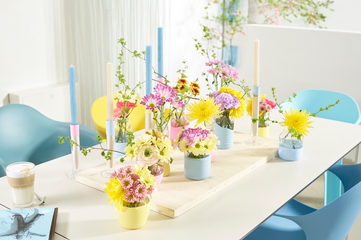 Frühlingshafte Chrysanthemen in leuchtenden Farben / Lust auf bunt: &quot;Happy Life&quot;-Vasen für die Chrysantheme