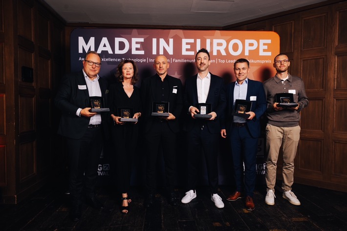 Neuer Award für Unternehmen: "Made in Europe - Award for Excellence" gestern Abend an Schwarz Digits, TeamViewer, Seeburger, Neura Robotics und Vorwerk vergeben / Sonderpreis für Eintracht Frankfurt