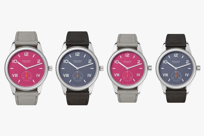 Fuera la timidez: los nuevos relojes Club Campus deep pink y blue purple de NOMOS