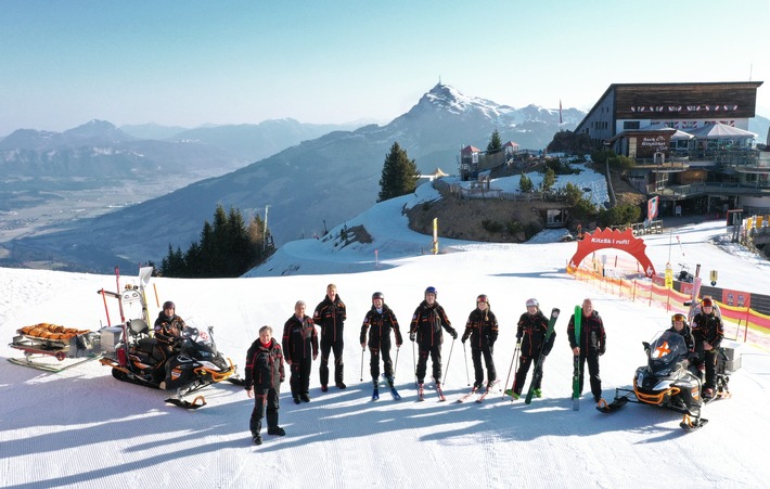 Hohe Sicherheit im Skigebiet dank der Pistenrettung von KitzSki