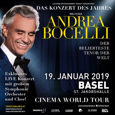 ANDREA BOCELLI am 19.1.2019 in der St. Jakobshalle in BASEL - BILD