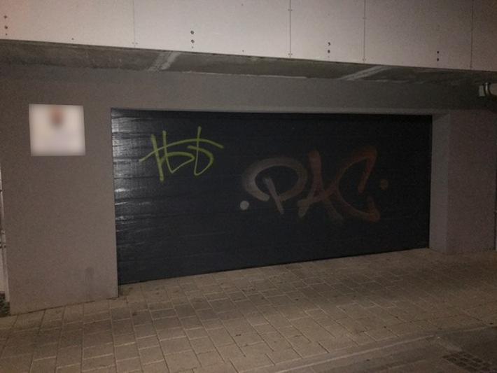 POL-PPWP: Garage und Hauswand mit Farbe besprüht