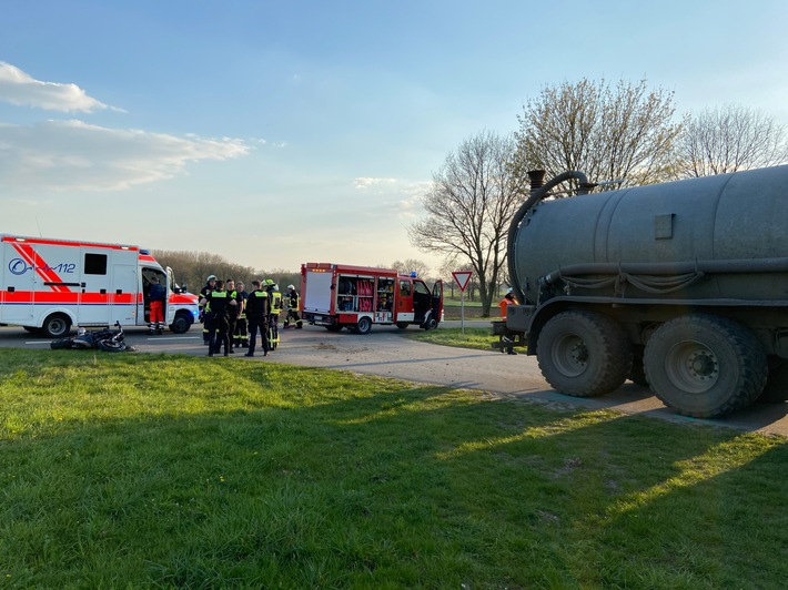 FW-ROW: Schwerer Unfall auf der K112 zwischen Nartum und Winkeldorf