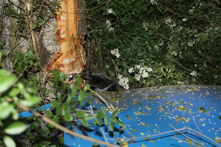 POL-PDMY: Pkw rast gegen Baum