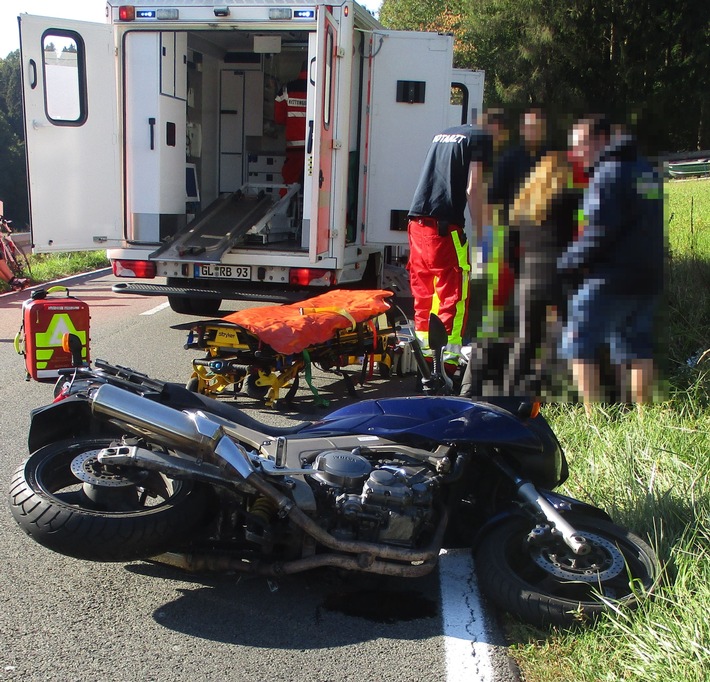 POL-RBK: Odenthal - schwerverletzter Motorradfahrer