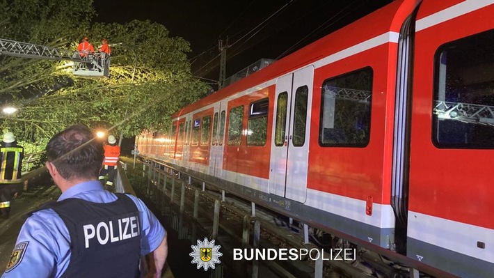 Bundespolizeidirektion München: Bundespolizei im Unwettereinsatz: Mehrere Bäume und eine Fahrradschutzhütte beeinträchtigten Bahnverkehr