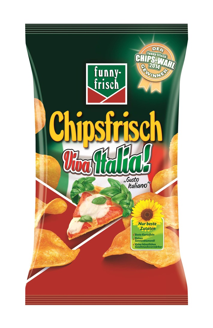 So sehen Sieger aus: funny-frisch Viva Italia! / Der Geschmack Italiens punktet bei Chips-Testern