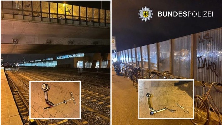 Bundespolizeidirektion München: Tretroller ins Gleis geworfen: Ermittlungen wegen gefährlichem Eingriff in den Bahnverkehr