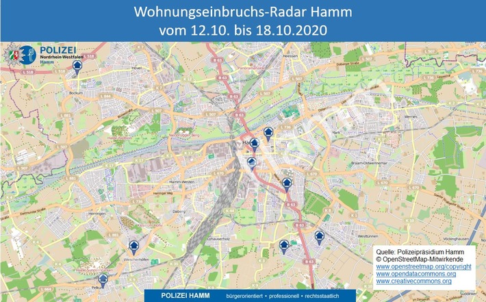 POL-HAM: Wohnungseinbruchs-Radar Hamm vom 12.10. bis 18.10.2020