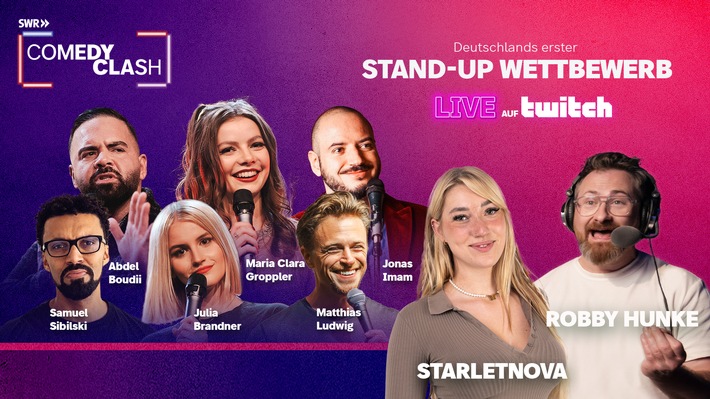 &quot;Comedy Clash&quot;: SWR startet Deutschlands ersten interaktiven Comedy-Wettbewerb auf Twitch