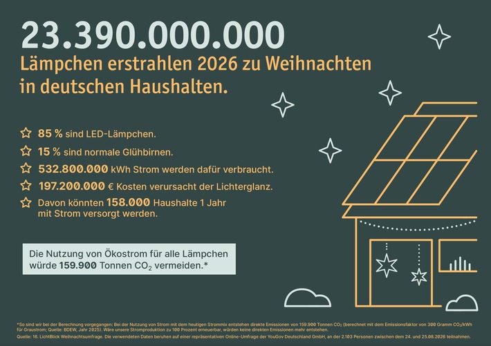 Deutschland im Weihnachtsfieber: Über 23 Milliarden Lämpchen sorgen für neuen Rekord