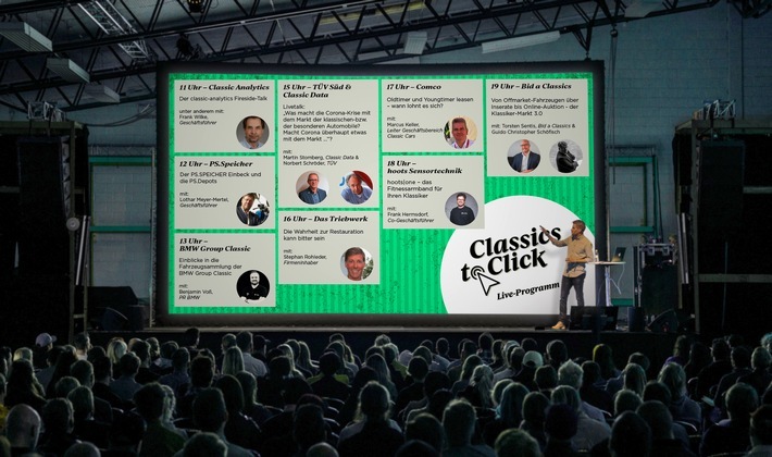 19. Juni startet die Onlinemesse Classics to Click / TV-Star Helge Thomsen (RTL2) zeigt live seine Oldie-Werkstatt / Blick in das Auditorium der Onlinemesse Classics to Click. Hier werden am 19. Juni Livevorträge per Video gezeigt. Weiterer Text über ots und www.presseportal.de/nr/140927 / Die Verwendung dieses Bildes ist für redaktionelle Zwecke honorarfrei. Veröffentlichung bitte unter Quellenangabe: "obs/OCC Assekuradeur GmbH"