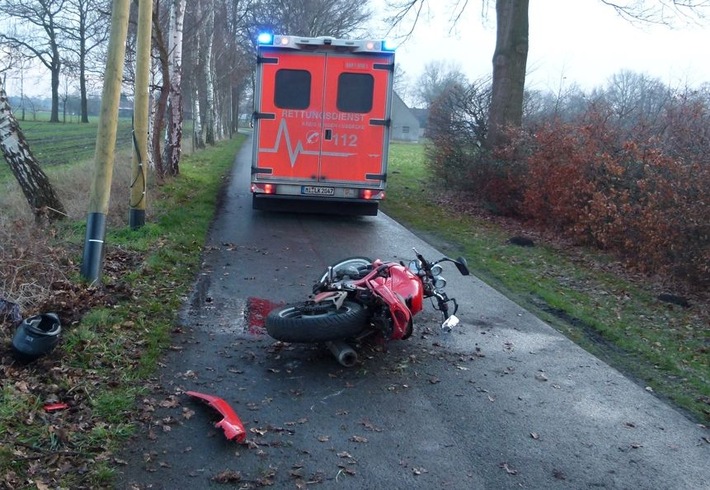 POL-MI: Motorradfahrer wird bei Unfall verletzt