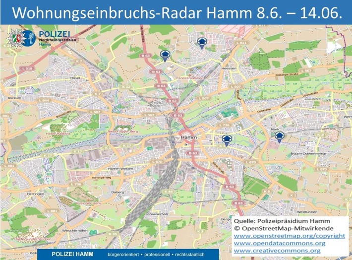 POL-HAM: Wohnungseinbruchs-Radar Hamm 8.6. - 14.6.