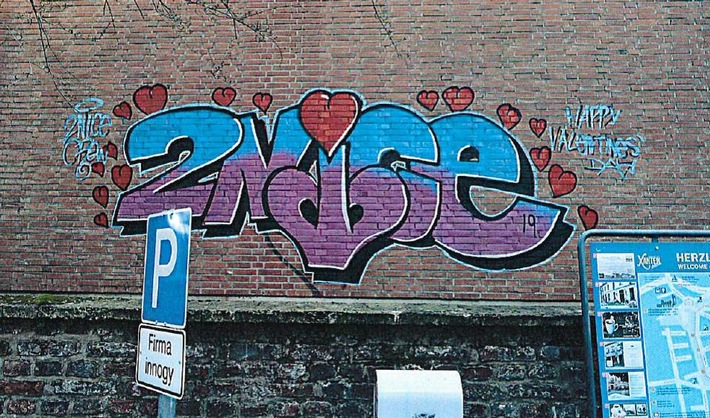 POL-WES: Xanten - Graffiti an der Mauer / Zeugen gesucht