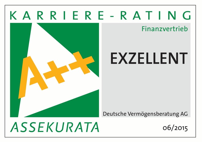 Karriere-Rating 2015: Exzellente Karriereperspektiven für Vermögensberater bei der Deutschen Vermögensberatung (DVAG)