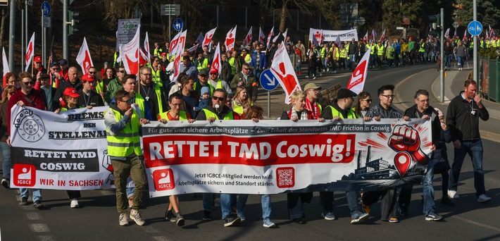 IGBCE: Wir kämpfen für den Erhalt von TMD Friction in Coswig