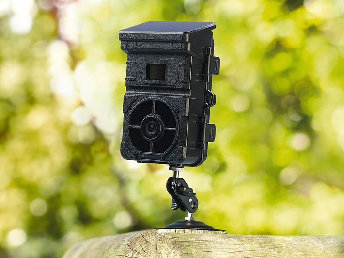 VisorTech Full-HD-Wildkamera WK-640 mit Solarpanel, 24 MP, Nachtsicht, PIR-Sensor, IP65: Tag und Nacht spannende Einblicke in das Leben der Waldbewohner gewinnen