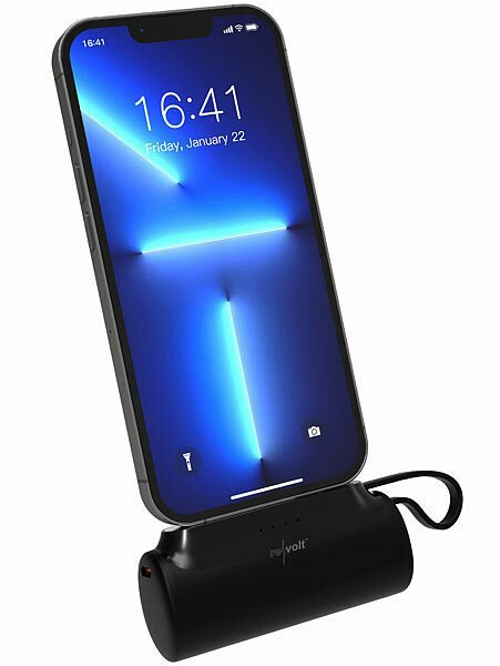 revolt Mini-Powerbank PB-270 mit USB-C-Stecker & USB-C-Buchse, 4.500 mAh, PD 20 Watt: Smartphone, Tablet & Co. ohne Extra-Kabel laden