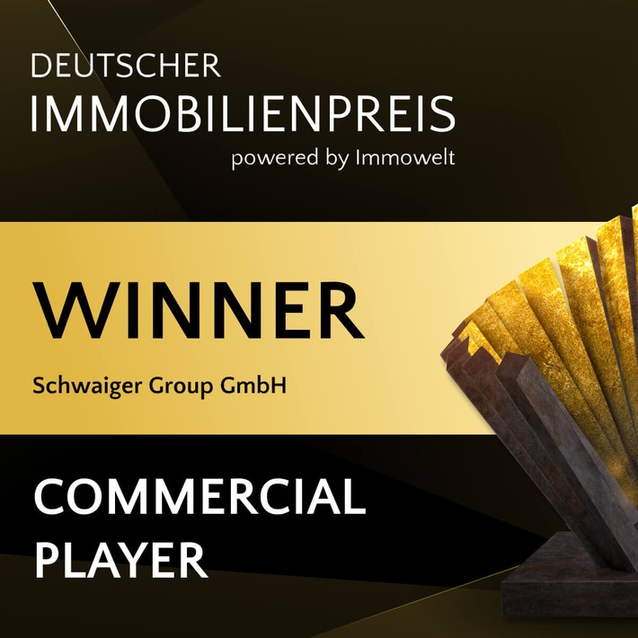 Schwaiger Group gewinnt Deutschen Immobilienpreis / Jury würdigt die Leistung des Münchner Immobilienprojektentwicklers für mehr Nachhaltigkeit und Innovation im Immobiliensektor