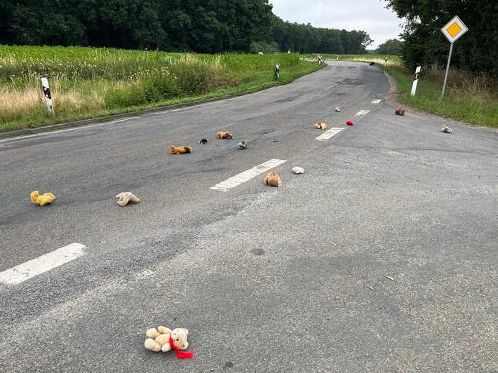 POL-COE: Olfen, Waltroper Straße/Kuscheltiere auf der Fahrbahn, Besitzer gesucht