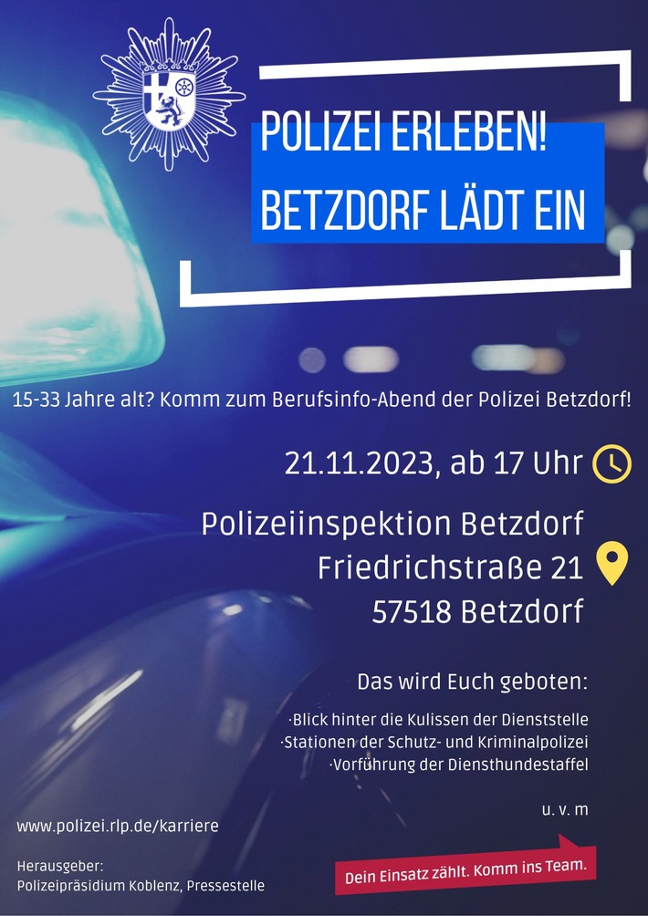 POL-PDNR: Polizei erleben! - Die Polizei Betzdorf lädt ein